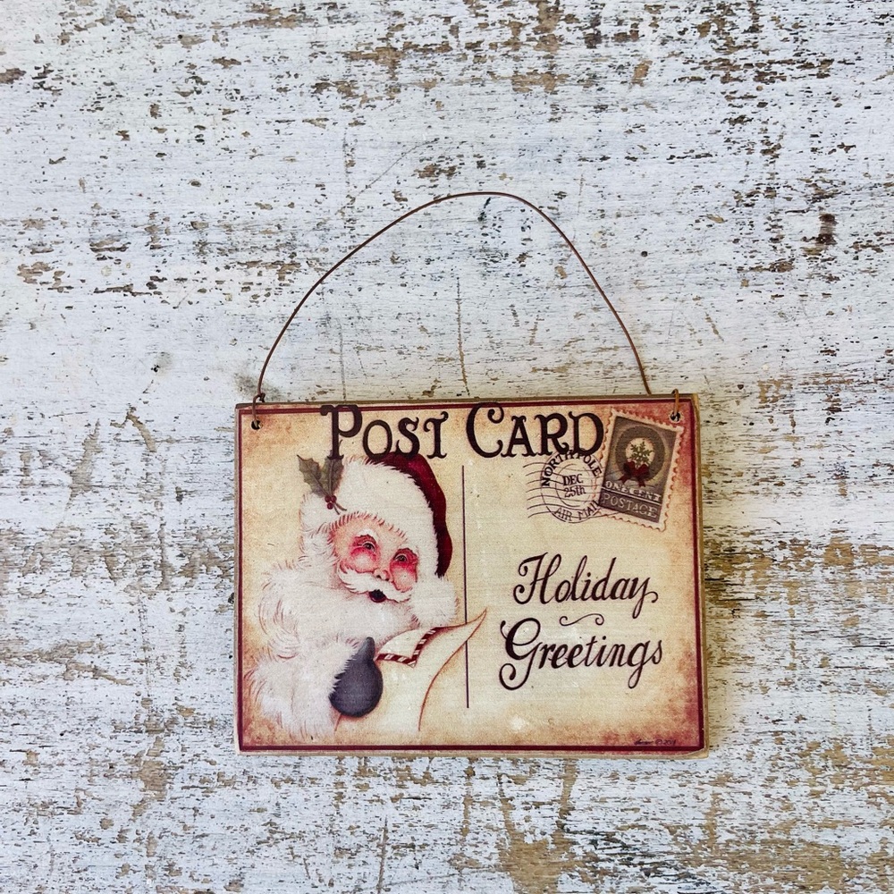 *Christmas Postcard Ornament Holiday Greetings